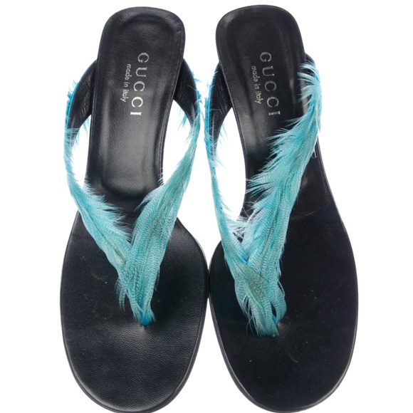 Gucci Duck Feathers Slides - Picture 5 of 9
